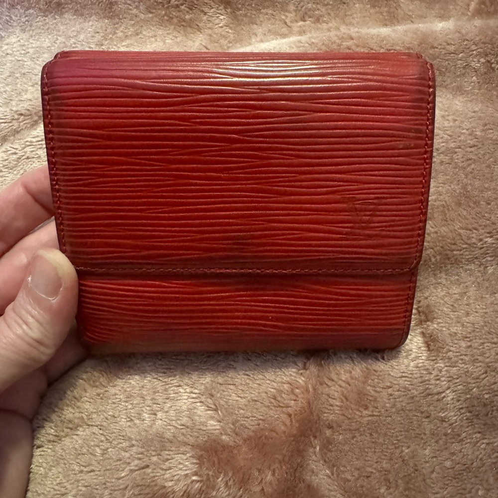 LV Louis Vuitton Red Epi Leather Wallet